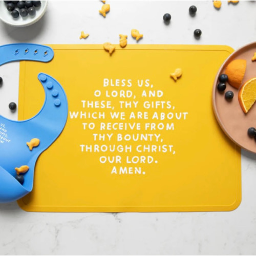 Meal Blessing Baby Silicone Placemat – Mustard Yellow