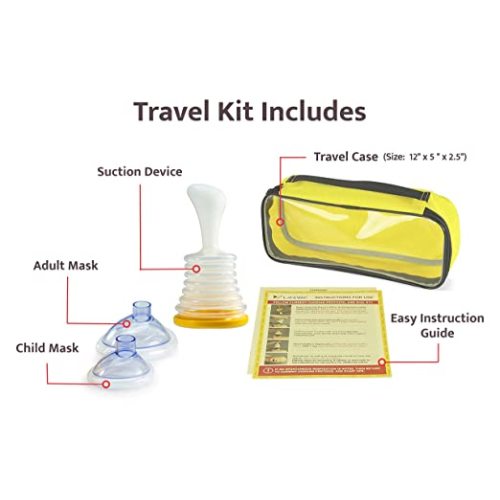 LifeVac Yellow Travel Kit - Choking Rescue Device, Portable Suction Rescue Device First Aid Kit for Kids and Adults, Portable Airway Suction Device for Children and Adults
