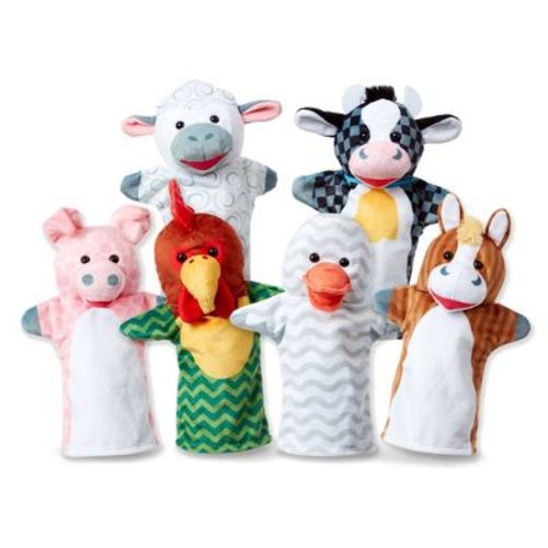 Melissa & Doug Barn Buddies Hand Puppets, Set Of 6 (cow, Sheep, Horse, Duck, Chicken, Pig)