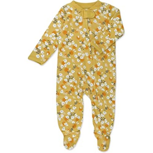 HonestBaby Footed Sleep & Play Pajamas Organic Cotton for Infant Baby Girls (LEGACY)