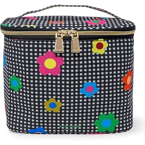 kate spade new york, Insulated Lunch Tote, Small Lunch Cooler, Cute Lunch Bag for Women, Striped Thermal Bag with Double Zipper Close and Carrying Handle, Gingham Garden