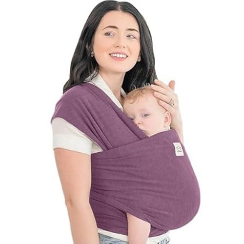 KeaBabies Baby Wrap Carrier - All in 1 Original Baby Carrier Newborn to Toddler Sling, Easy to Wear, Hands Free Bonding, Lightweight, Breathable Infant Wraps (Dark Mauve)