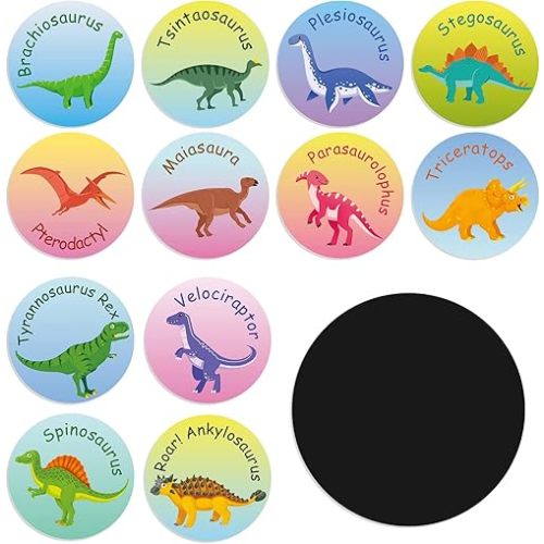 Geyee 24 Pcs Potty Training Stickers Potty You Pee on Toilet Reveal Stickers Chart Reusable Pee Stickers Color Changing Seat Toilet Targets for Boys Girls Kids Training Use(Dinosaur)