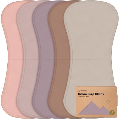 Organic Burp Cloths for Baby Boys and Girls - 5-Pack Ultra Absorbent Burping Cloth, Burp Clothes, Newborn Towel, Milk Spit Up Rags, Burpy Cloth Bib for Unisex, Boy, Girl, Burping Rags (Mauve)