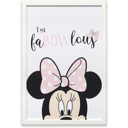 Disney Minnie Mouse I'm Fa-Bow-Lous Framed Wood Wall Decor - Adorable Minnie Mouse Picture for Bedroom or Play Room