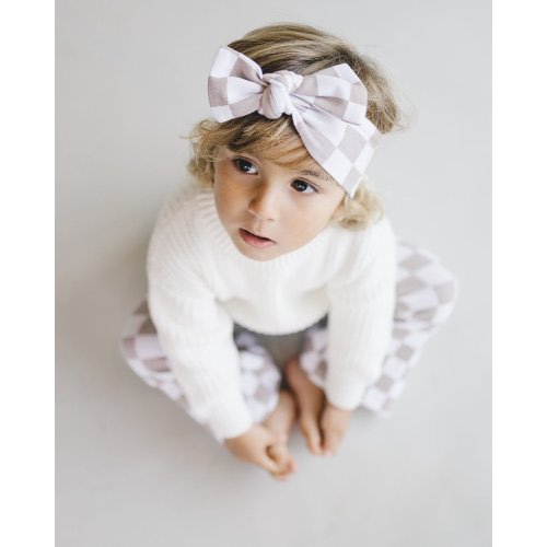 Checkered Headband | Latte