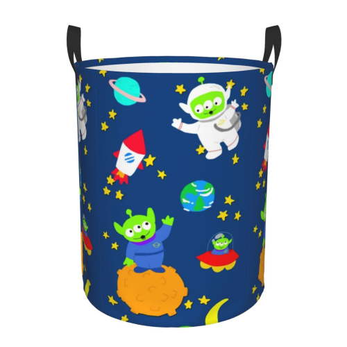 Toy Story Laundry Basket Foldable Circular Dirty Clothes Toys Storage Organizer Bin Basket with Handles, Round Hamper For Bedroom Livingroom Bathroom