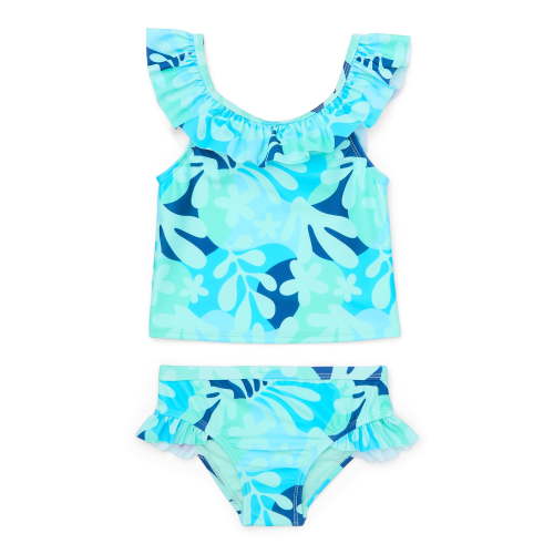 Wonder Nation Toddler Girl Tropical Print Ruffle Tankini, Two-Piece, Sizes 12M-5T