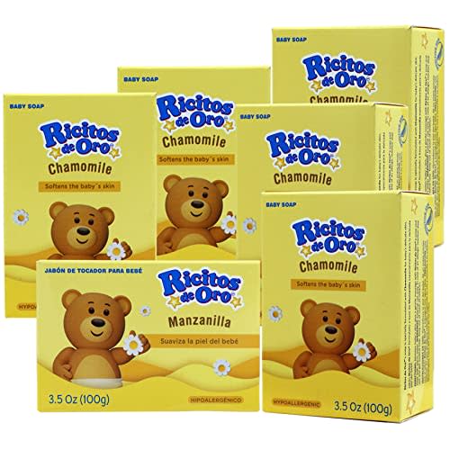Ricitos De Oro Baby Cleansing Bar Soap with Extract Calming Effect, Chamomile, 6-Pack of 3.5 Oz Each Soap, 6 Soaps