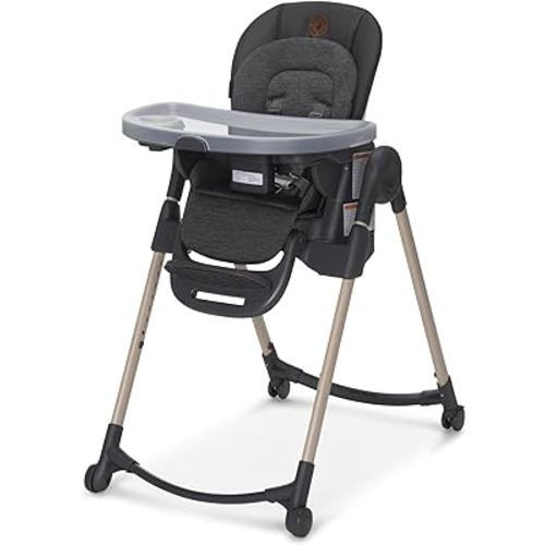 Maxi-Cosi Minla 6-in-1 High Chair Classic Slate: Portable and Foldable Baby High Chair, 6-in-1 Highchair for Babies and Toddlers