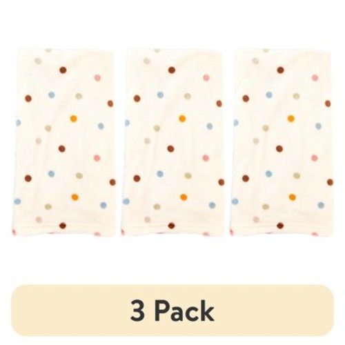 (3 pack) Parent's Choice Neutral Plush Dot Blanket