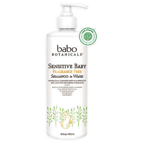 Babo Botanicals® 16 fl. oz. Sensitive Baby Fragrance-Free Shampoo & Wash
