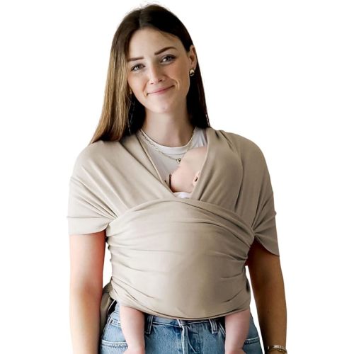 snuggle me™ Baby Wrap | Hands-Free Baby Wraps Carrier, Easy-Tie Baby Sling Carrier, Baby Carrier Wrap with Organic Cotton, Baby Wearing Wrap for Newborns from 0 to 18 Months (7-35 lbs) - Birch