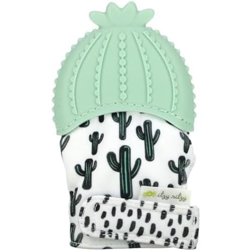 Itzy Ritzy Silicone Teething Mitt, Soothing Infant Teething Mitten (Cactus)