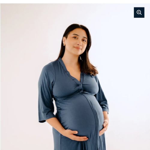 Lila Labor & Postpartum Gown in Midnight Blue
