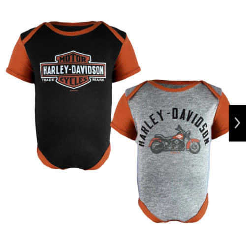 Infant Ribbed 2 Pack Bodysuits - Black/ Orange | Harley-Davidson USA