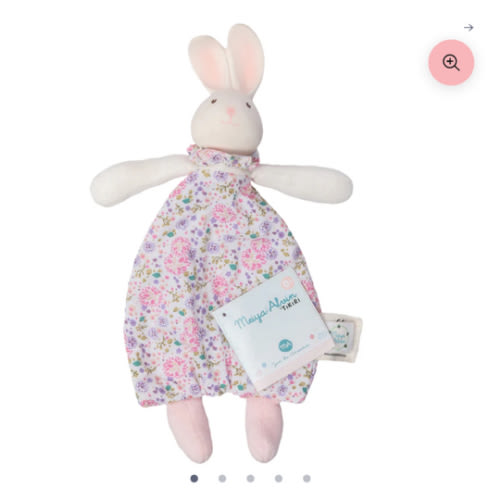 Havah the Bunny Lovey with Organic Natural Rubber Head