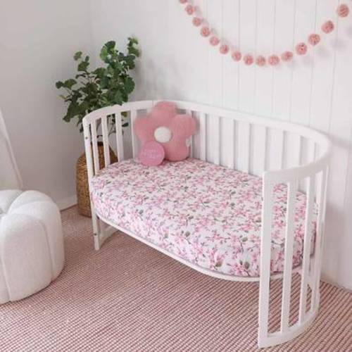 Cherry Blossom Organic Fitted Cot Sheet | Snuggle Hunny