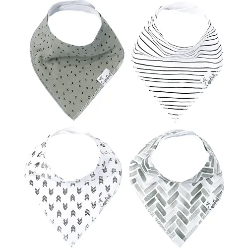 Copper Pearl Baby Bandana Bibs - 4 Pack Soft Cotton Baby Bibs for Drooling and Teething, Absorbent Drool Bibs for Baby Girl and Boy, Adjustable to Fit Newborns to Toddlers, Tons of Styles (Alta Set)