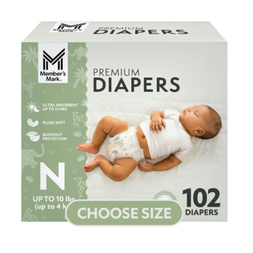 Member's Mark Premium Baby Diapers, Size: Newborn