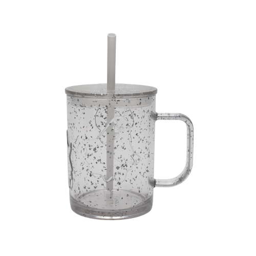 20-Ounce Clear Glitter Acrylic Ghost Mug with Lid & Straw, by Way to Celebrate