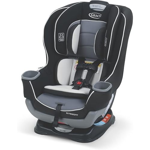 Graco Extend2Fit Convertible Baby Car Seat, Rear and Forward Facing, Adjustable Extension Panel for Extra Legroom, Gotham