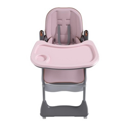 Yinvani Pink Adjustable Baby High Chair with Safety Belt