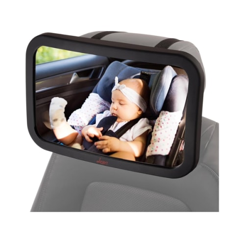 Lusso Gear Baby Car Mirror - Rear-Facing Infant Mirror for Car with Crystal Clear View - Secure Shatterproof Backseat Design, Black