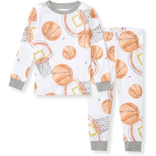 Burt's Bees Baby Boys' 2-Piece Long Sleeve Tee and Pants Organic Cotton Pajama Set