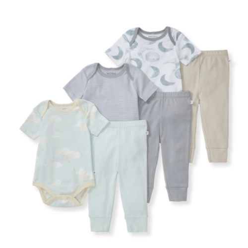 Hello Moon Organic Short Sleeve Bodysuit and Pant Set 3 Pack