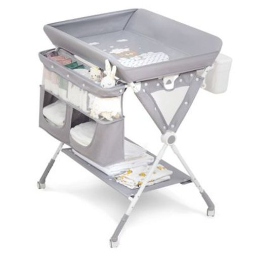 Portable Baby Changing Table, Foldable Diaper Change Table With Wheels
