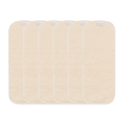 AlVABABY Hemp and Cotton Inserts Cloth Diaper Liner,4-Layer Inserts,Reusable Liners for Baby Cloth Diapers 6pcs Inserts 6HM4