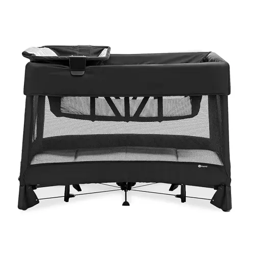 4moms Breeze Plus Portable Playard with Removable Bassinet and Baby Changing Station, Easy One-Handed Setup, from The Makers of The mamaRoo