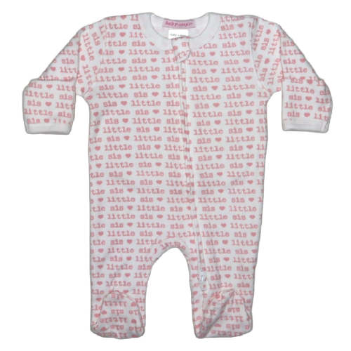 NEW! Baby Two-Way Zipper Footie - Little Sis - Sibling Collection