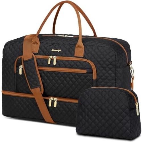 Travel Duffle Bag Weekender for Women - Carry-On Overnight Bag Personal Item Bag with Shoe Compartment & Wet Pocket Large Weekend Tote Bags with Toiletry Bag Hospital Bags for Labor and Delivery