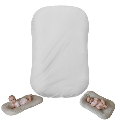 Snuggle Style Baby Nest, Baby Lounger, Organic Cotton Lounger for Baby, Breathable Portable Secure - Snuggle Collection (Gray)