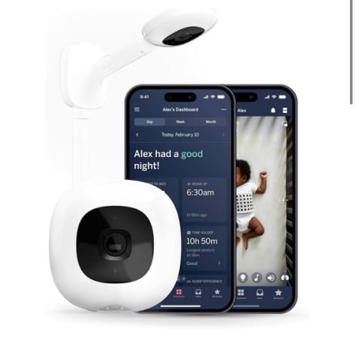 Nanit Pro Smart HD Split Screen Baby Monitor with Wall Mount