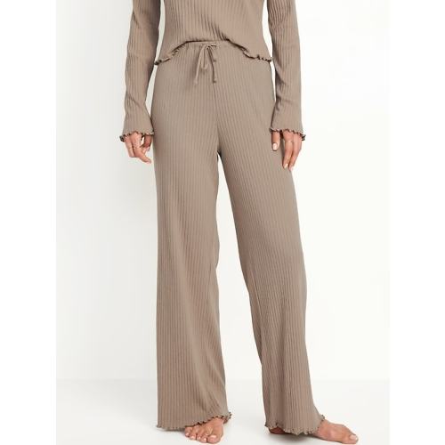 High-Waisted Ribbed Pajama Pants