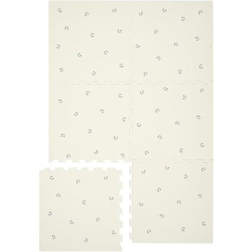 3 Sprouts Baby Play Mat - Kids Foam Puzzle Play Mat with Interlocking Foam Tiles for Baby Play Area, Kids Playroom - Safe, Non Toxic EVA Soft Floor Mats with Fun Puzzle Design - Blueberry Ivory