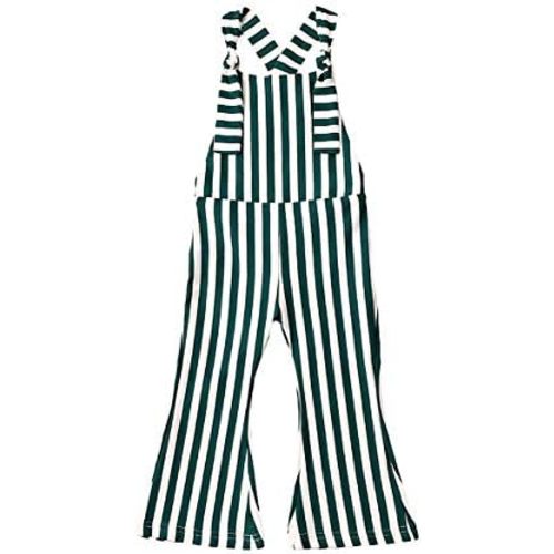 Toddler Kids Baby Girl Stripes Bell-Bottom Jumpsuit Romper Overalls Pants Outfits