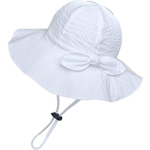 jerague Toddler Kids Baby Girl Breathable Sun Hat Cotton Foldable 50+ SPF Protective