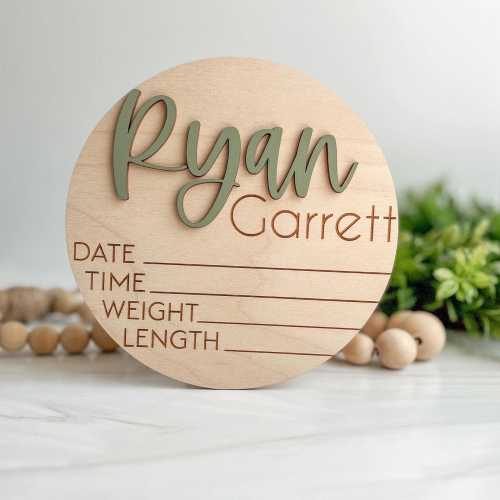 Baby Announcement Sign With Birth Stats | Matching Name Plate | Wood Sign for Name Reveal | Personalized Baby Name Sign | Sign For Hospital