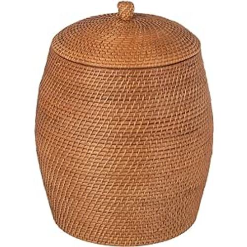 Laguna Rattan Beehive Hamper, Removable Cotton Liner, Laundry Hamper, Bathroom, Bedroom, Kids Room, Nursery, Hamper with Lid, Home Essentials, Honey Brown : Home & Kitchen