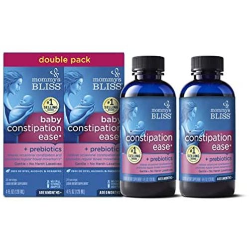 Mommy's Bliss Baby Constipation Ease with Prebiotics, Promotes Regular Bowel Movements, Gentle, No Harsh Laxatives, Age 6 Months+, 4 Fl Oz (Pack of 2), 8.0 Fl Oz