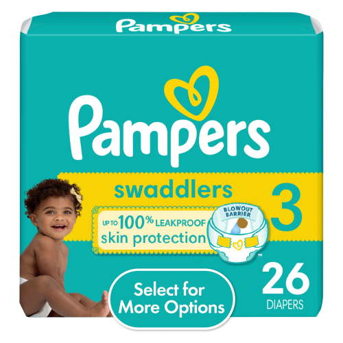 Pampers Swaddlers Baby Diapers Size 3, 26 Count (Select for More Options)