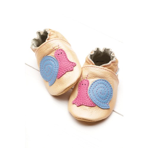 soft Tan Leather Baby Shoes/Moccasins, Newborn Booties, Limpet/snail