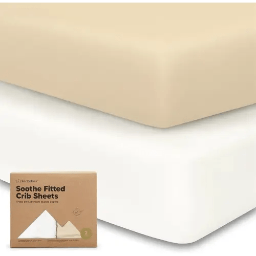 KeaBabies 2-Pack Organic Crib Sheets for Boys, Girls - 52x28 Fitted Crib Mattress Sheet Neutral, Breathable Jersey Cotton Cover for Baby Bed, Toddler Mattress, Soft & Cute Prints (Khaki)