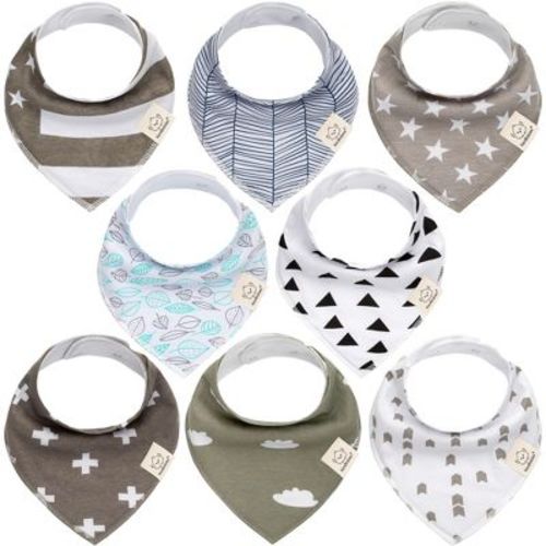 8pk Organic Baby Bandana Bibs, Baby Drool Bibs For Baby Boy, Girl, Baby Bibs For Infant, Newborn (nordic)