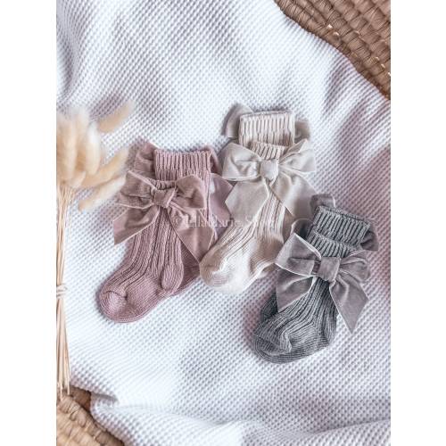 Baby girl socks, velvet bow knit sparkle, boho baby girl shower gift, first birthday, fall winter photoshoot formal outfit, toddler infant