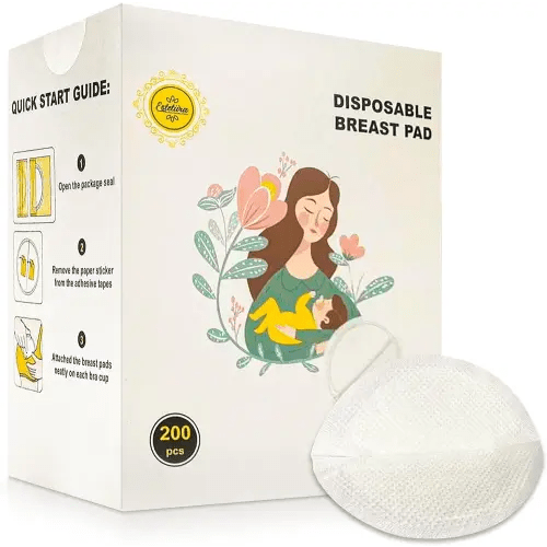 Disposable Nursing Pads, Super Absorbent Breastfeeding Pads, Ultra-Thin Stay Dry Nursing Pads, Breast Feeding Milk Pad, Breastfeeding Essentials for Moms, Individually Pack (200 Count)
